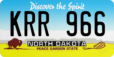 ND license plate KRR966