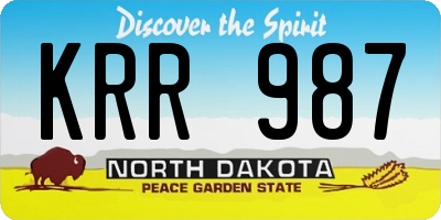ND license plate KRR987