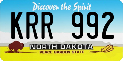 ND license plate KRR992