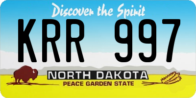 ND license plate KRR997