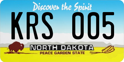ND license plate KRS005