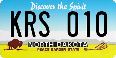 ND license plate KRS010