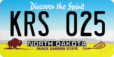 ND license plate KRS025