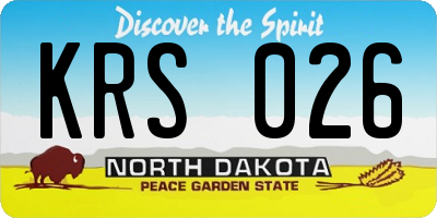 ND license plate KRS026