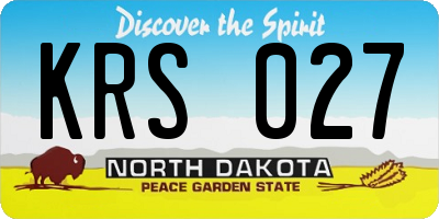 ND license plate KRS027