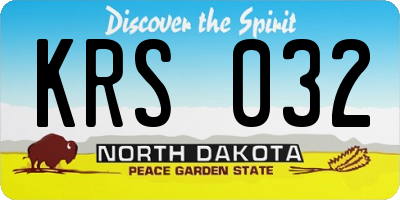 ND license plate KRS032