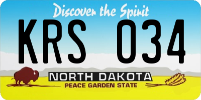 ND license plate KRS034