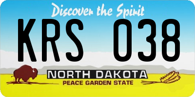 ND license plate KRS038