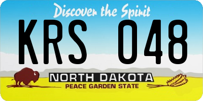 ND license plate KRS048