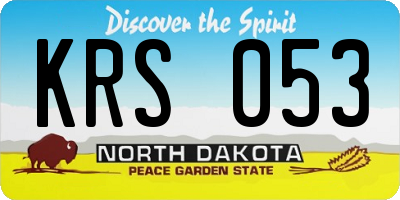 ND license plate KRS053