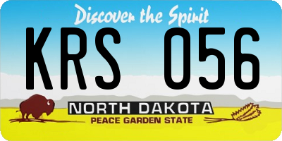 ND license plate KRS056