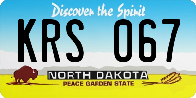ND license plate KRS067