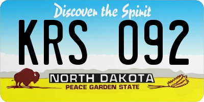 ND license plate KRS092