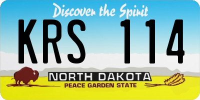 ND license plate KRS114