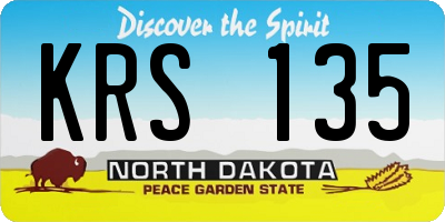ND license plate KRS135