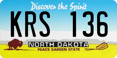 ND license plate KRS136