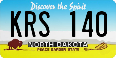 ND license plate KRS140