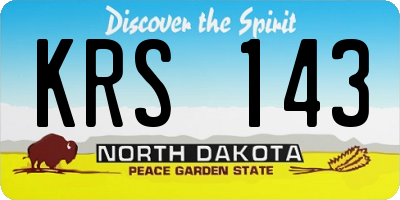 ND license plate KRS143