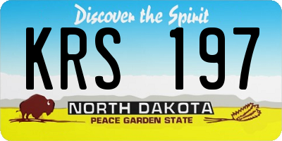 ND license plate KRS197