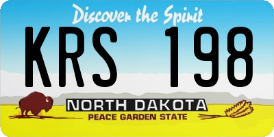 ND license plate KRS198