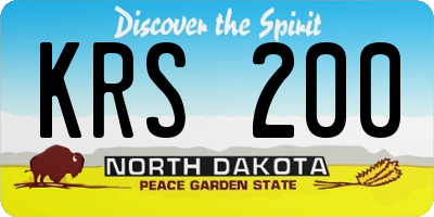 ND license plate KRS200