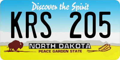 ND license plate KRS205