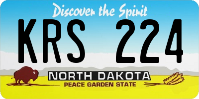 ND license plate KRS224