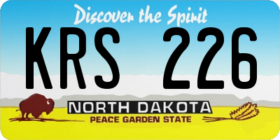 ND license plate KRS226