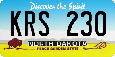 ND license plate KRS230