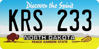 ND license plate KRS233