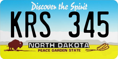 ND license plate KRS345