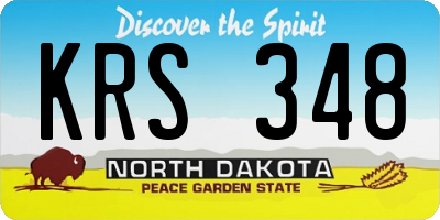 ND license plate KRS348