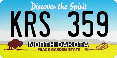 ND license plate KRS359
