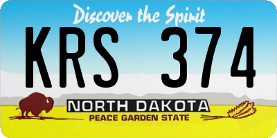 ND license plate KRS374