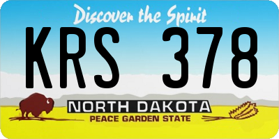 ND license plate KRS378