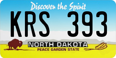 ND license plate KRS393