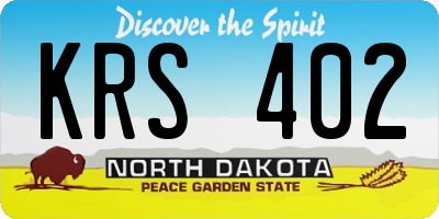ND license plate KRS402
