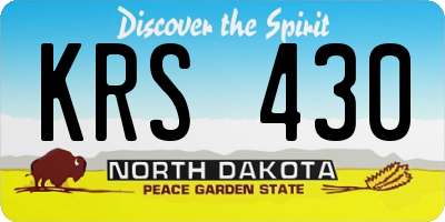 ND license plate KRS430
