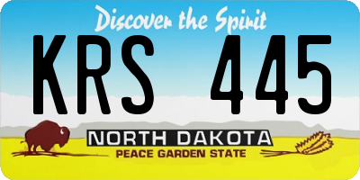 ND license plate KRS445