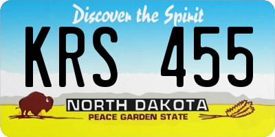 ND license plate KRS455