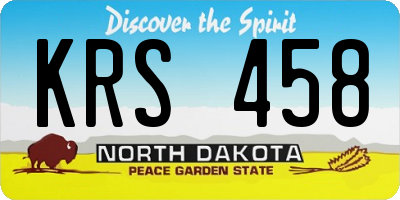 ND license plate KRS458