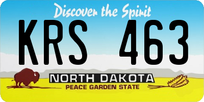 ND license plate KRS463