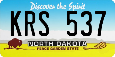 ND license plate KRS537
