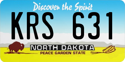 ND license plate KRS631