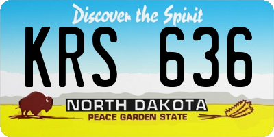 ND license plate KRS636