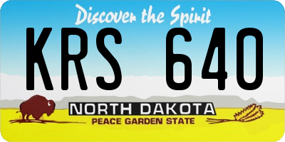 ND license plate KRS640