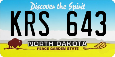 ND license plate KRS643