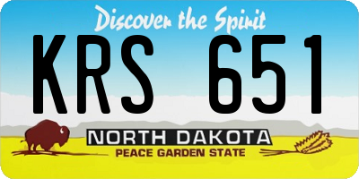 ND license plate KRS651