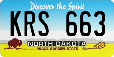 ND license plate KRS663