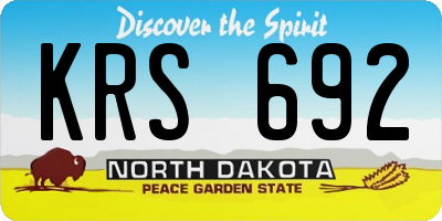 ND license plate KRS692